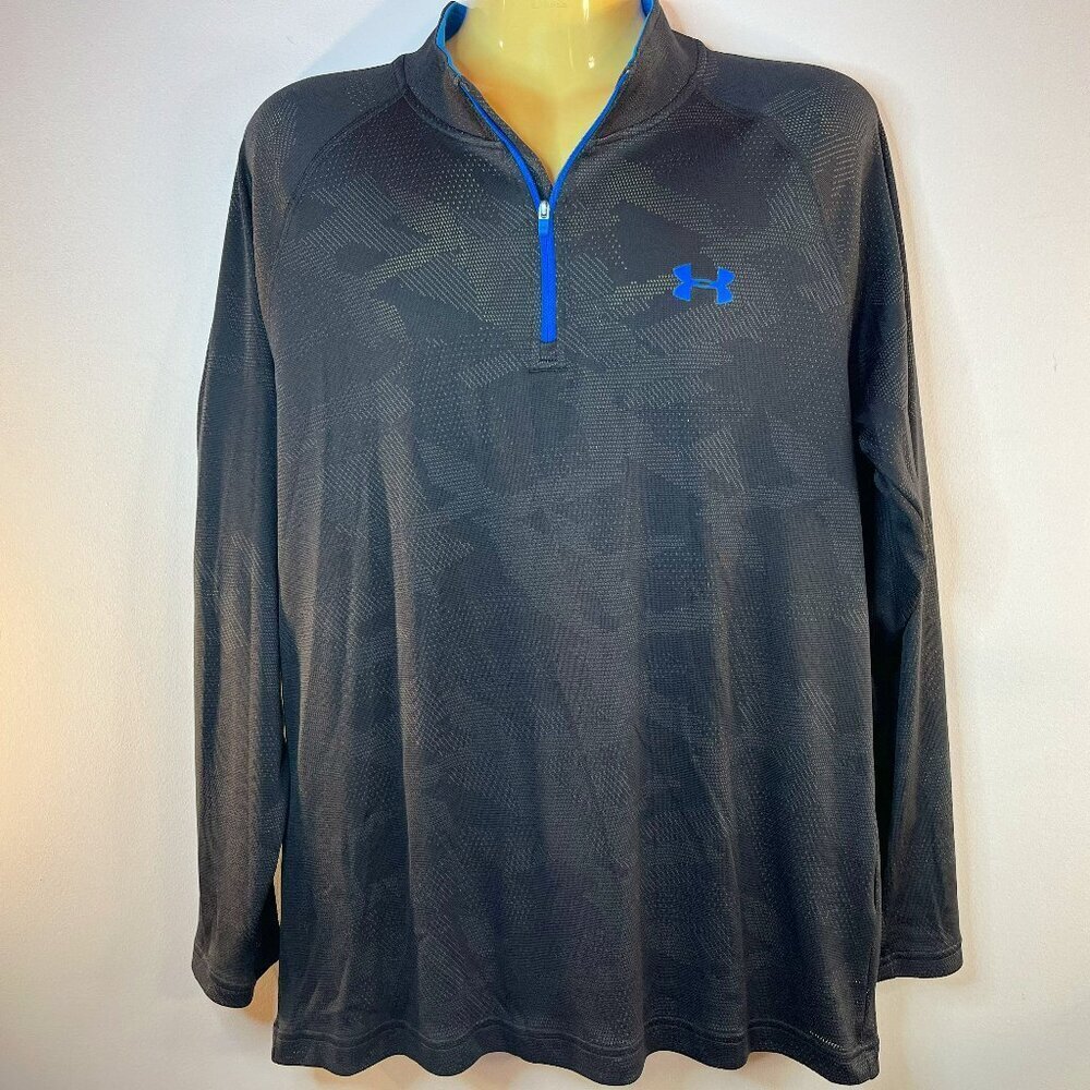 Under Armour Men's Velocity Black 1/4 Zip Pullover Top - Size Large